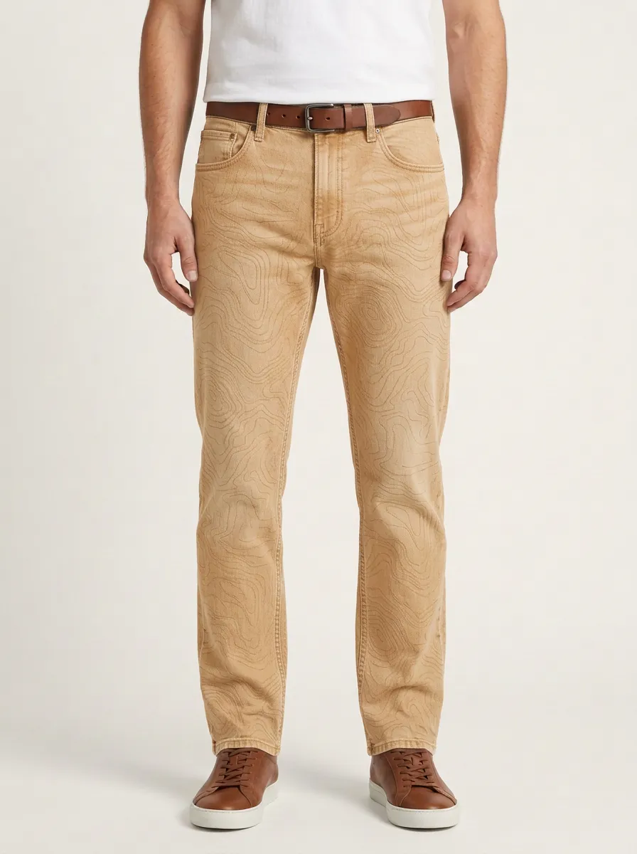 Topographic Map Straight Jeans