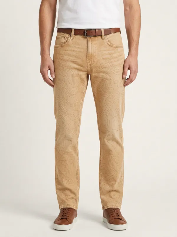 Topographic Map Straight Jeans