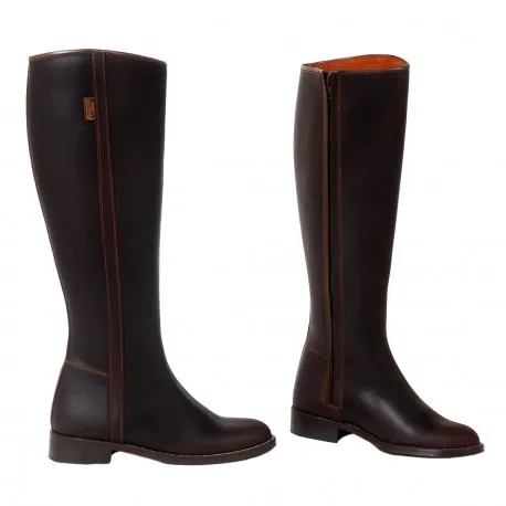 Equestrian Suede Leather Knee High Boots