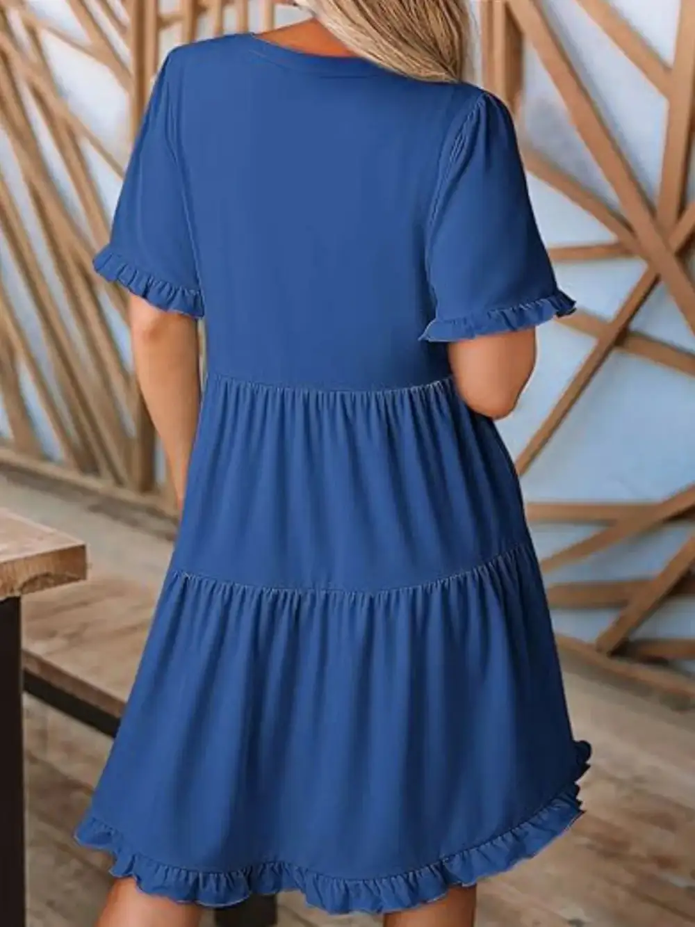 Short Sleeve Tiered Mini Dress