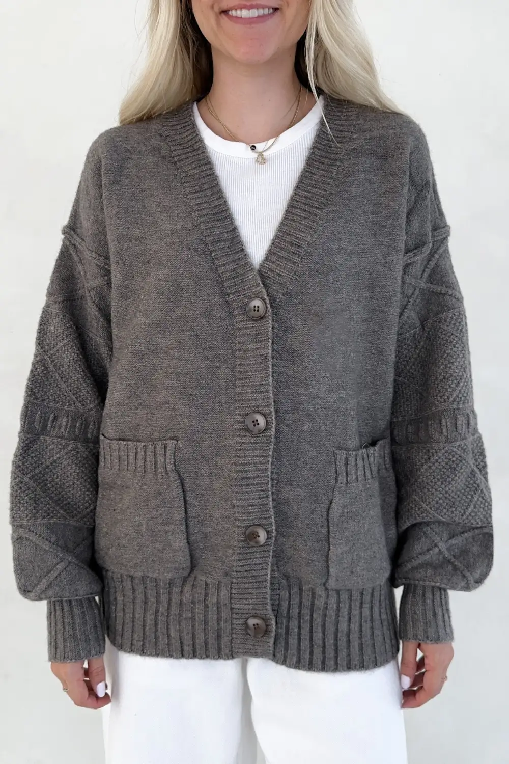Knit Button Front Cardigan