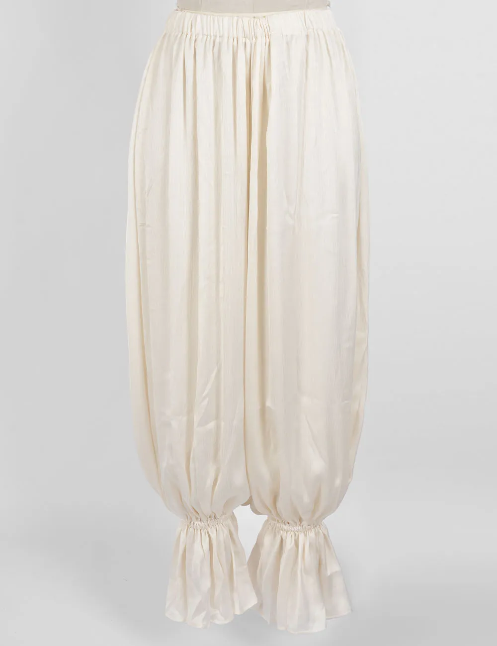 Solid Color Ruffle Hem Balloon Pants