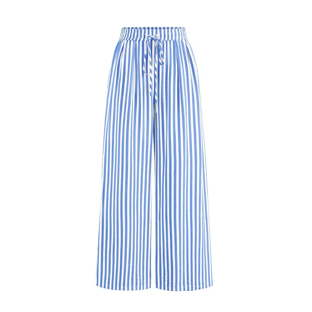 Women'S Elastic Waist Striped Lightweight Wide-Leg Pants-🔥7-Pack - All Colors Included, Only $24
