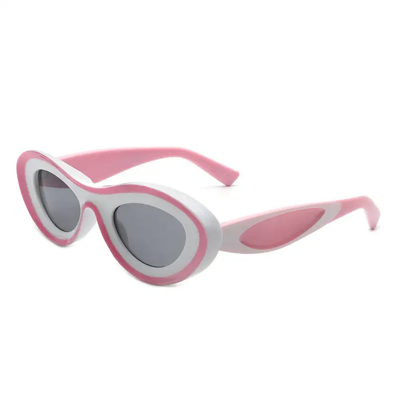 Slim Cat Eye Oval Frame Sunglasses
