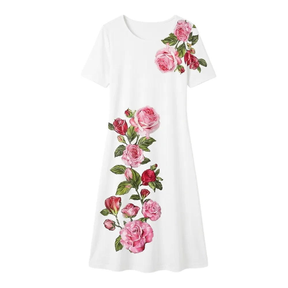Floral Printed Polished Midi Dress
