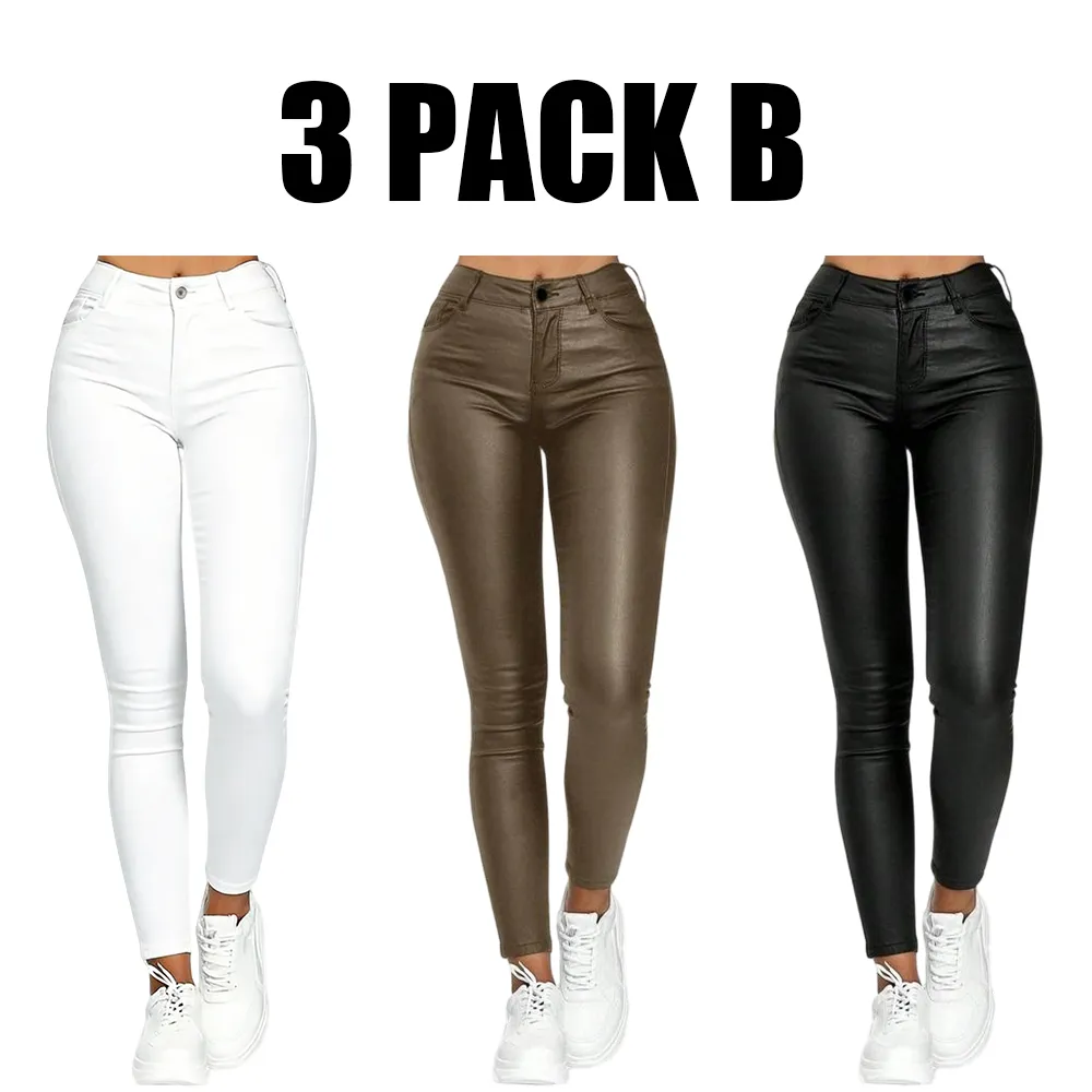 Women's Minimalist Street Plain High Waist Skinny Pants