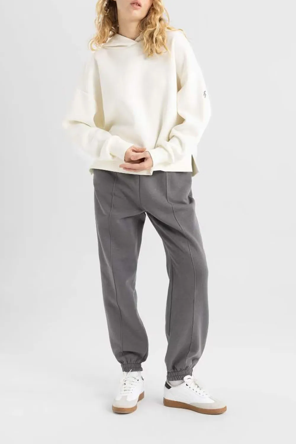 Elastic Waist Solid Trousers