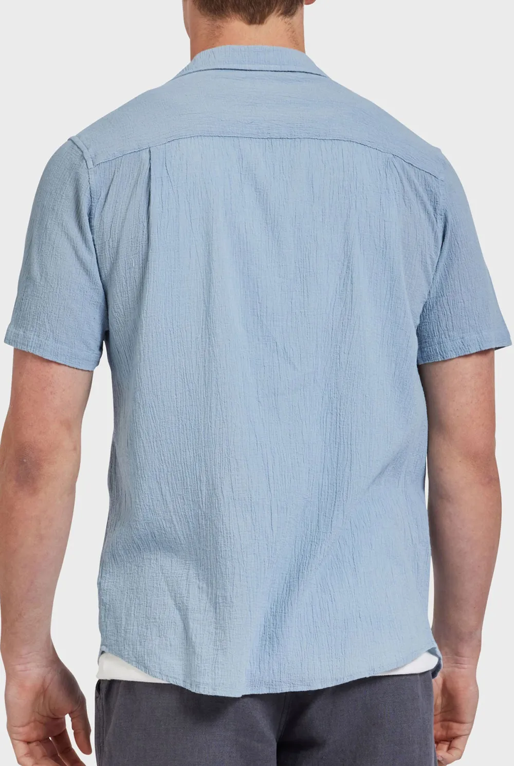 Peach Textured Short Sleeve Shirt