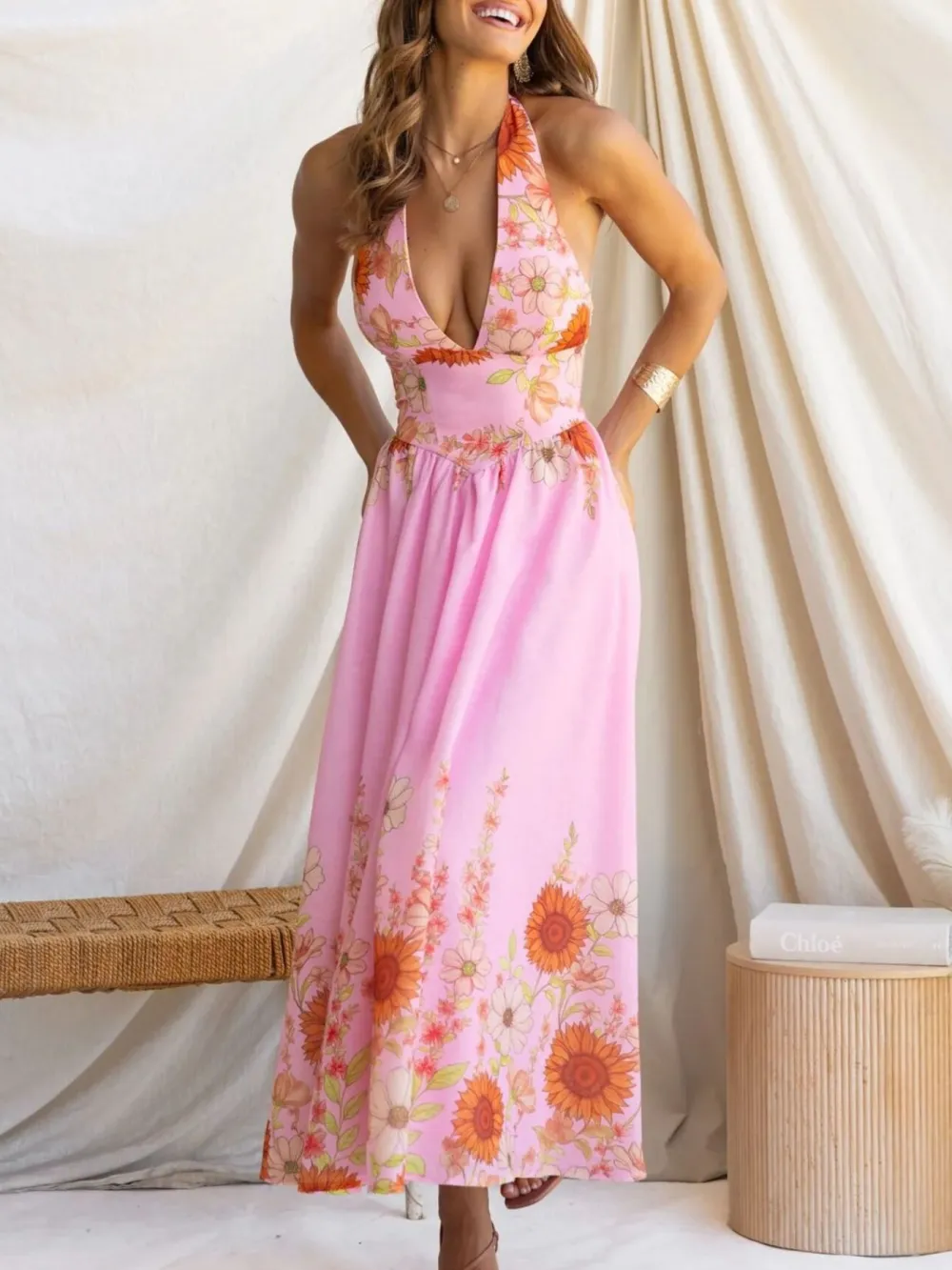 Finish Floral Printed Maxi Dress