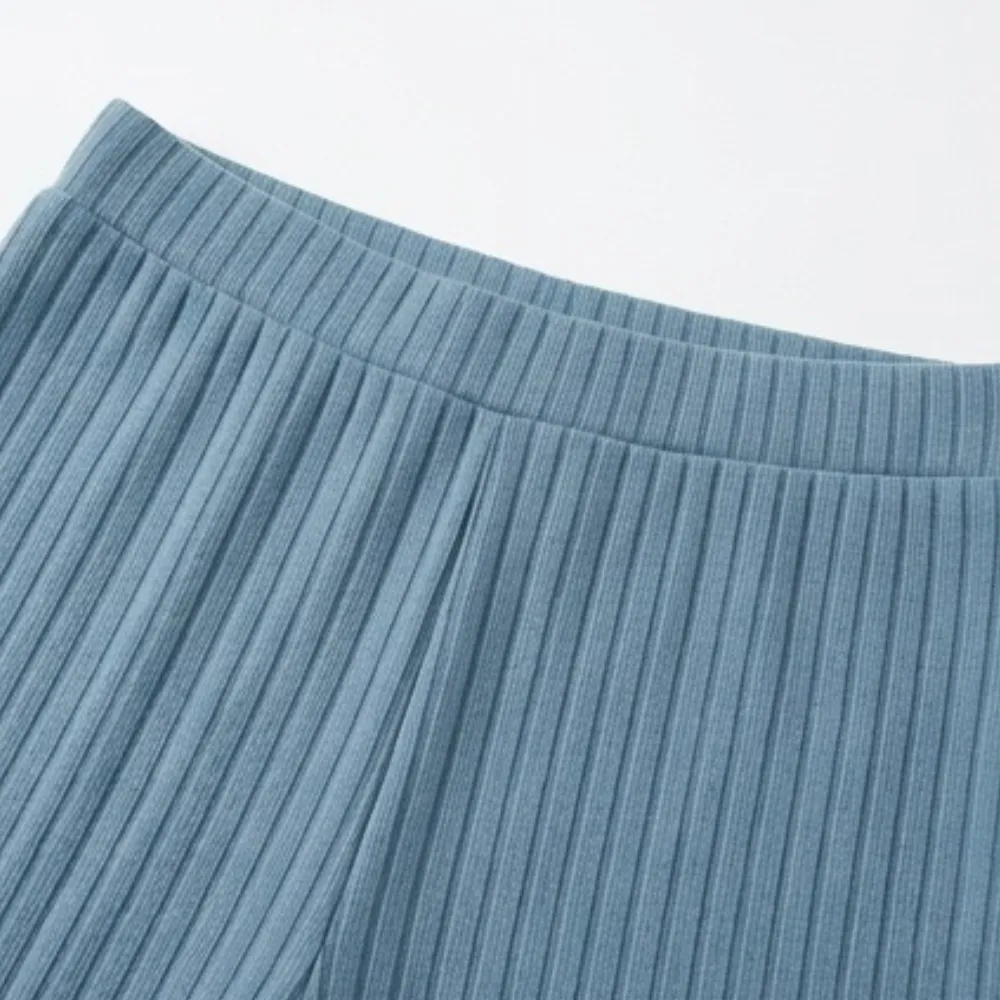 Ribbed Wide Leg Lounge Set