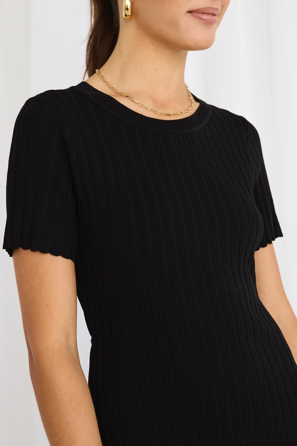 Crew - Neck Ribbed Maxi Dress