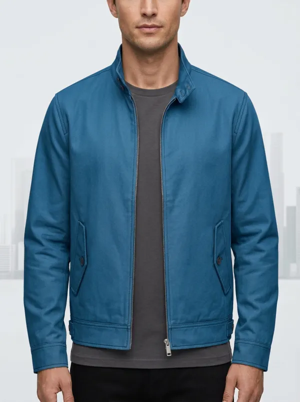 Solid Color Zip Stand Jacket