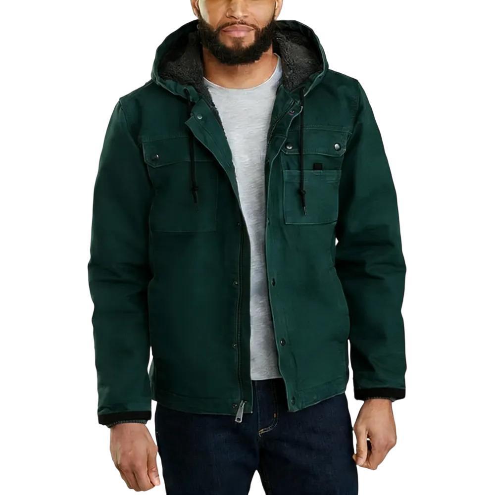 Men's Relaxed Fit Washed Duck Sherpa-Lined Utility Jacket