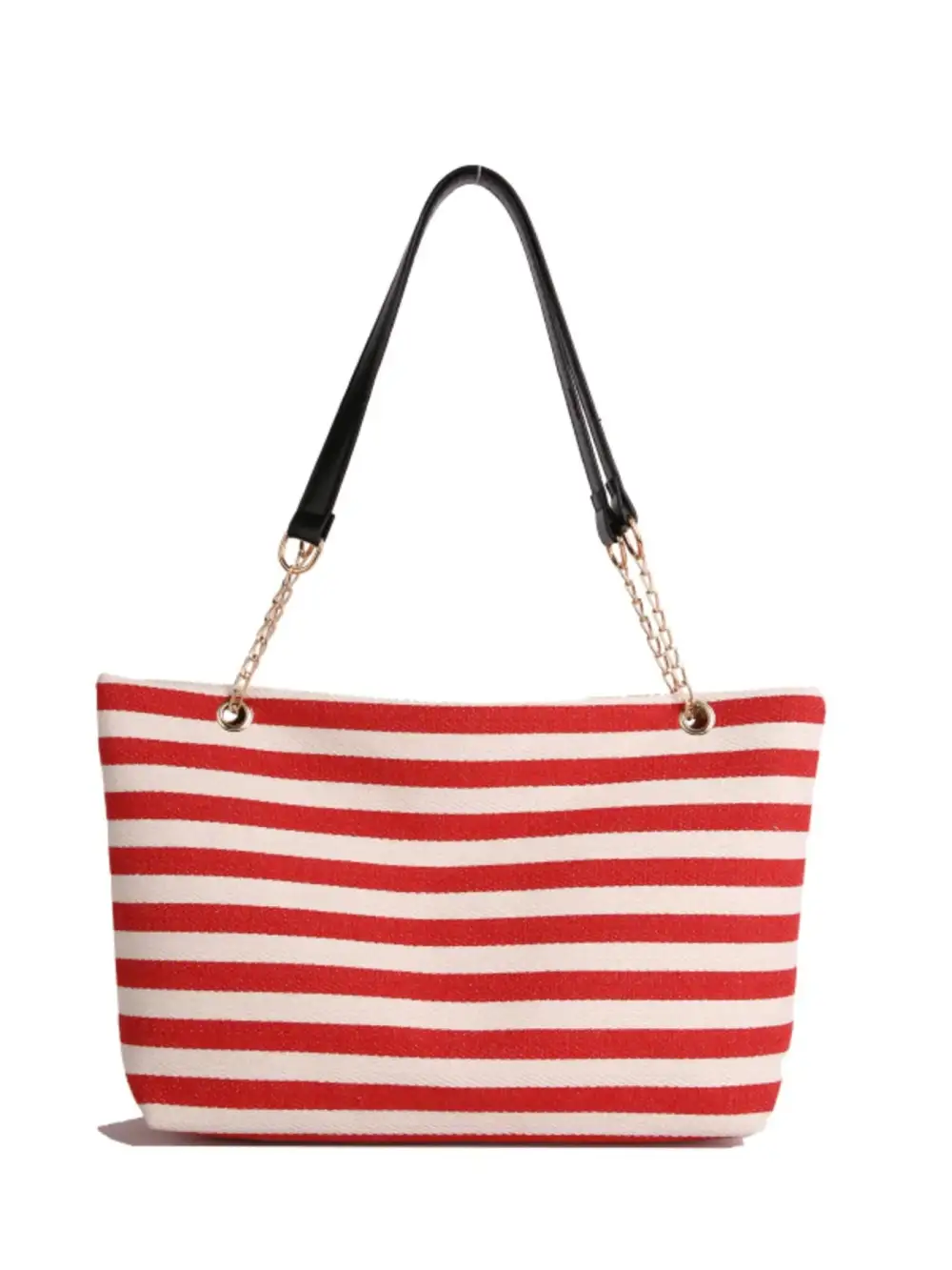 Striped Chain Strap Shoulder Bag