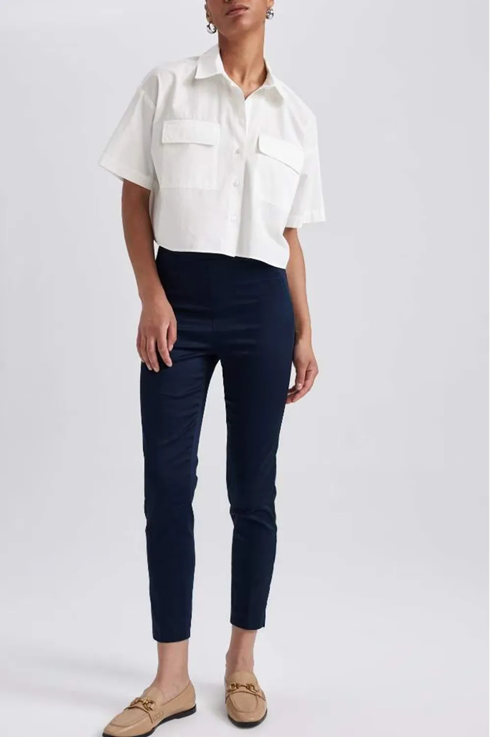 Normal Waist Satin Trousers