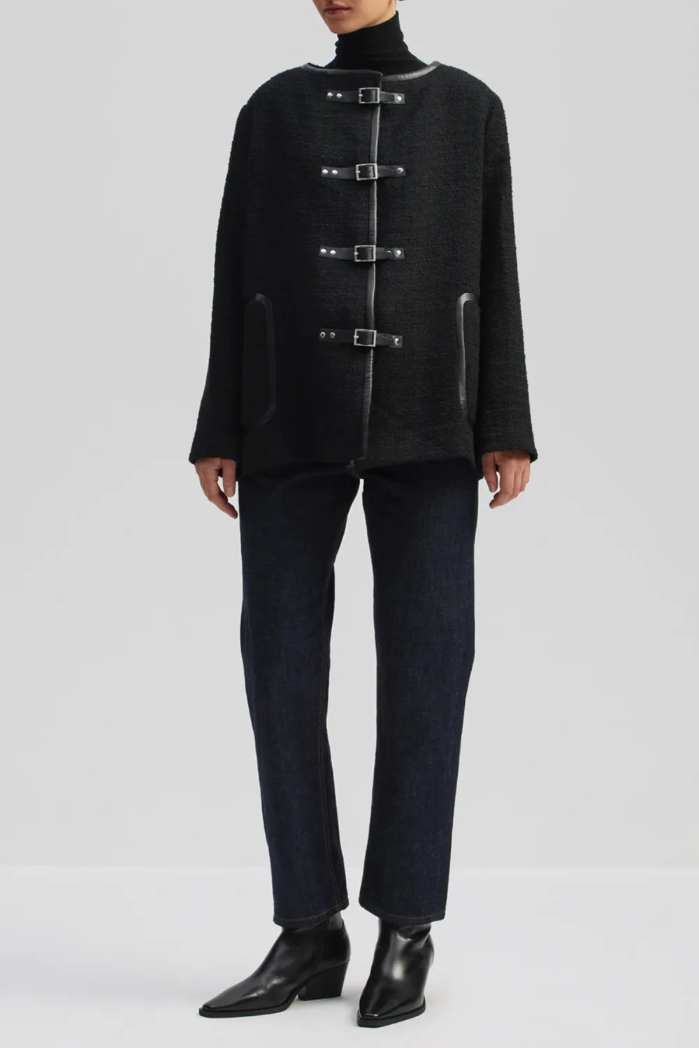 Toggle Fastened Wool Blend Jacket