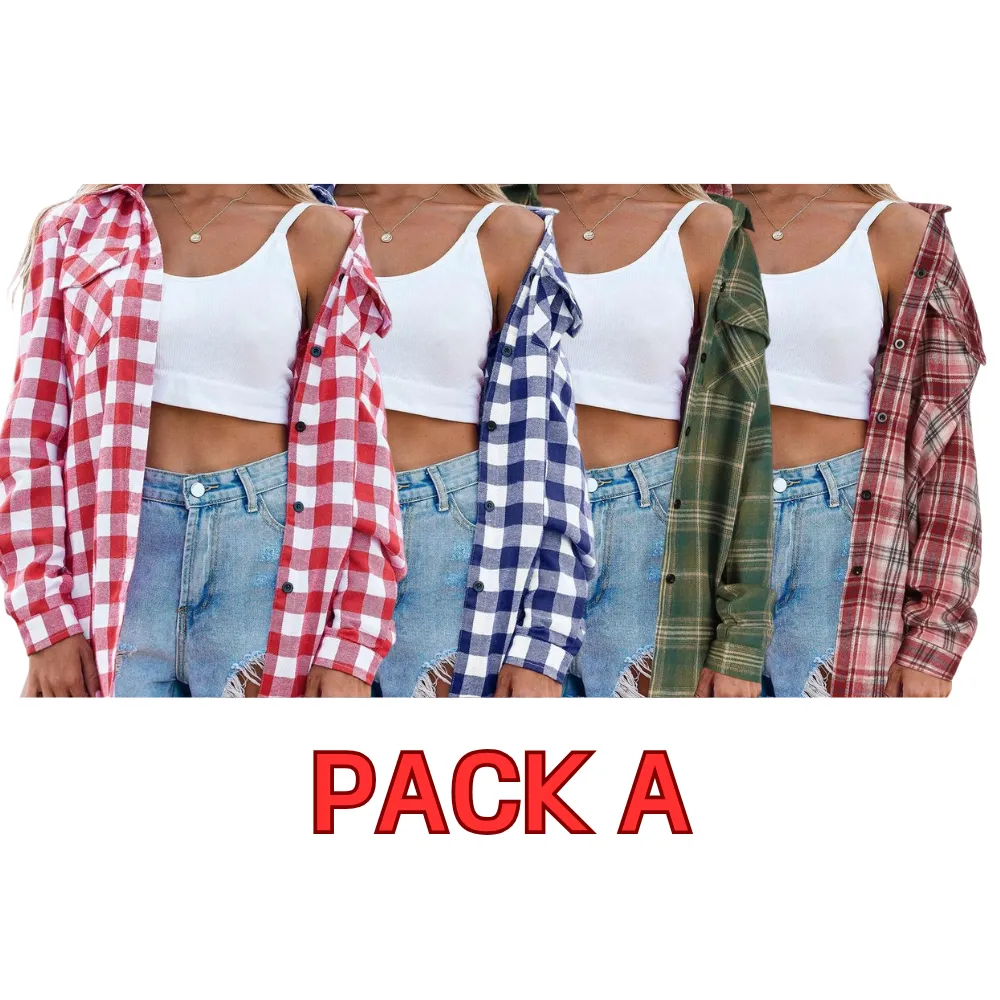 Women‘s Plaid Flannel Shirt