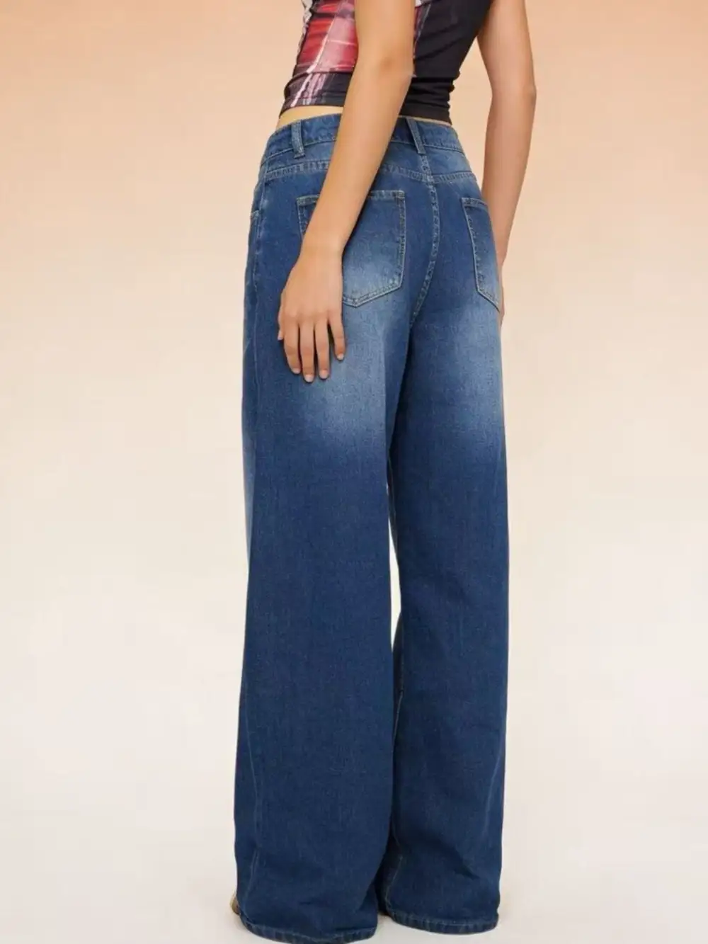 Balanced High Waist Wide Leg Denim Jeans