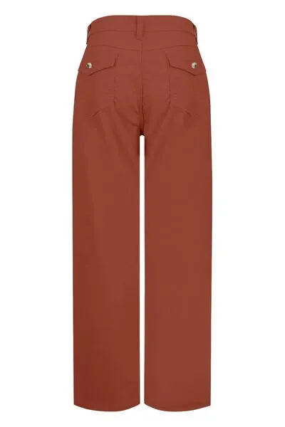 High Waist Pocket Denim Jeans