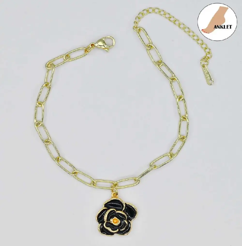 Delicate Flower Charm Anklet