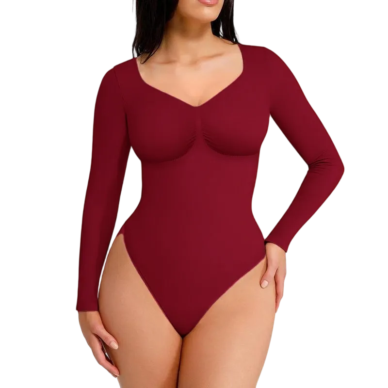 Seamless Sculpt Long Sleeve Thong Comfortable Bodysuit