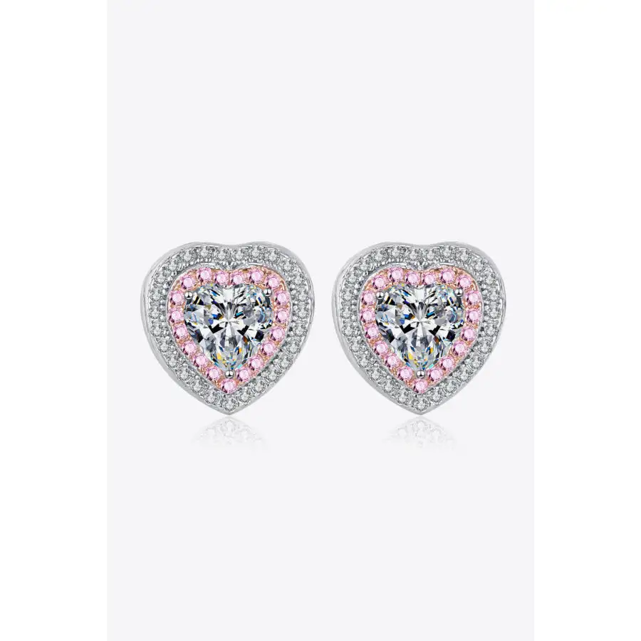 Moissanite Heart Shaped Stud Earrings
