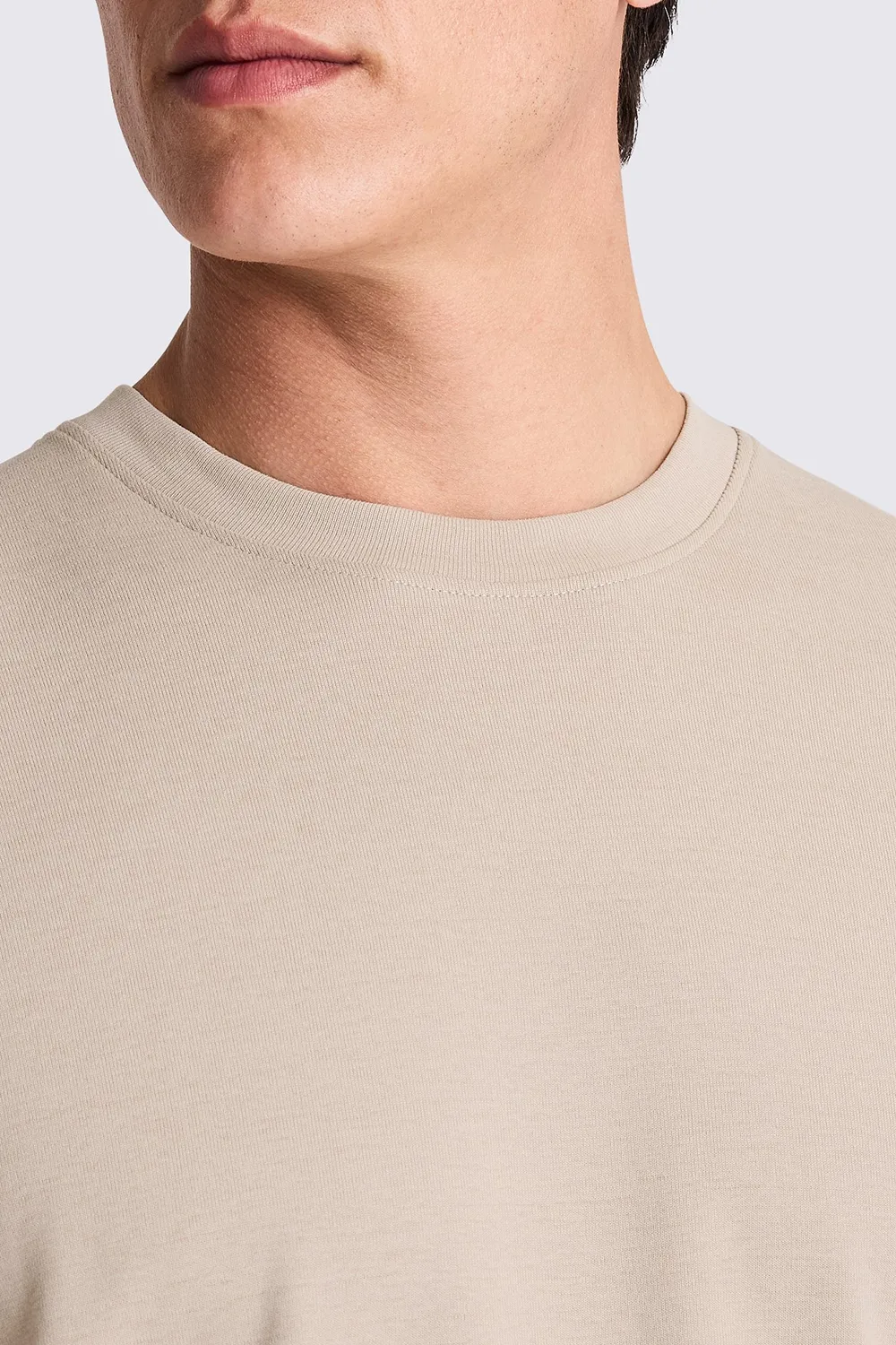 Ecru Heavyweight Pure Cotton Round-Neck T-Shirt
