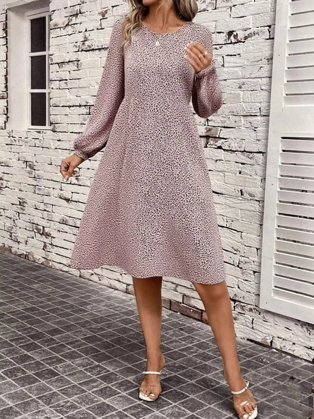 Comfort Fit Animal Print Midi Dress