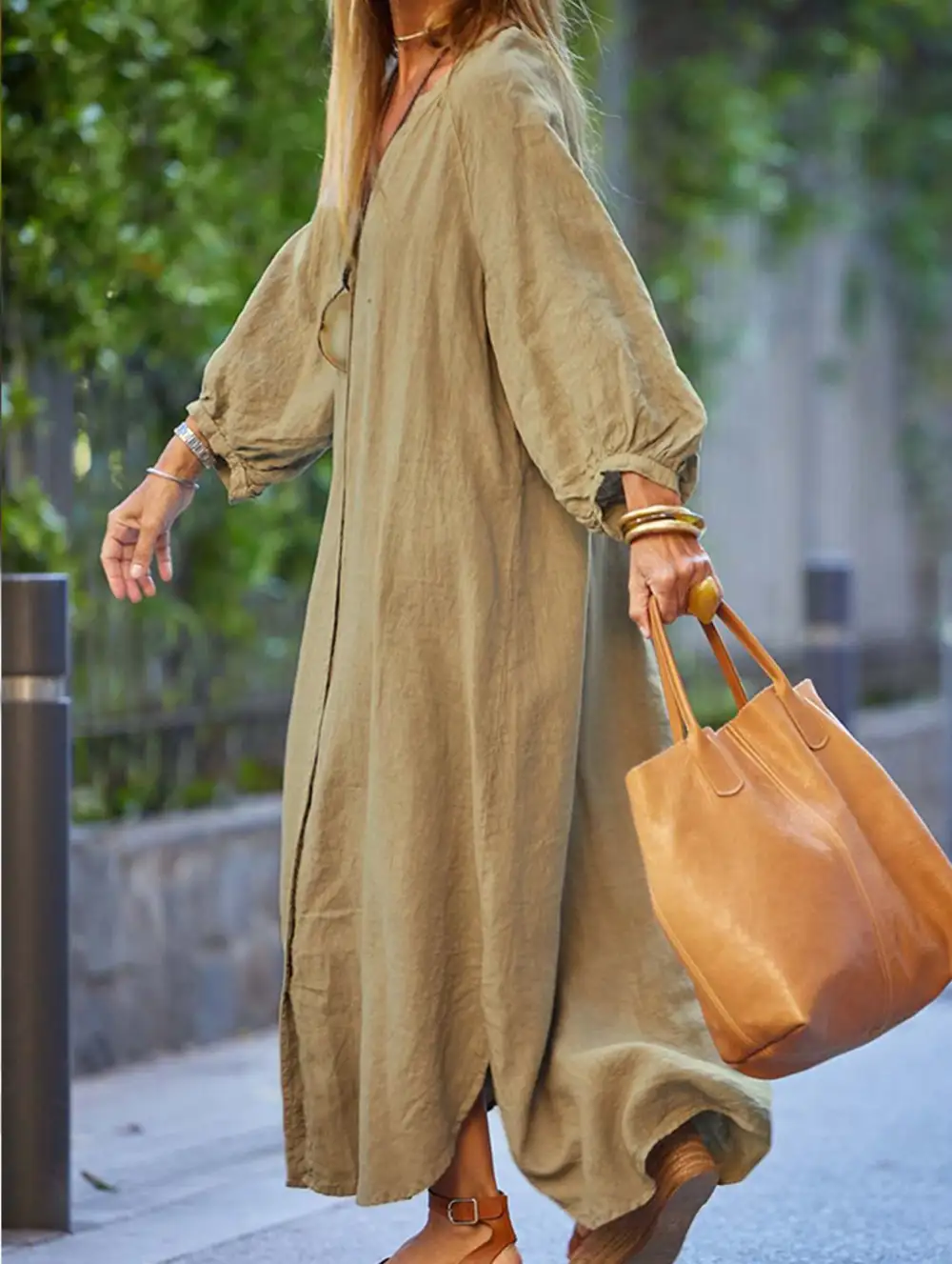 Clean Line Long-Sleeved Cardigan Dress