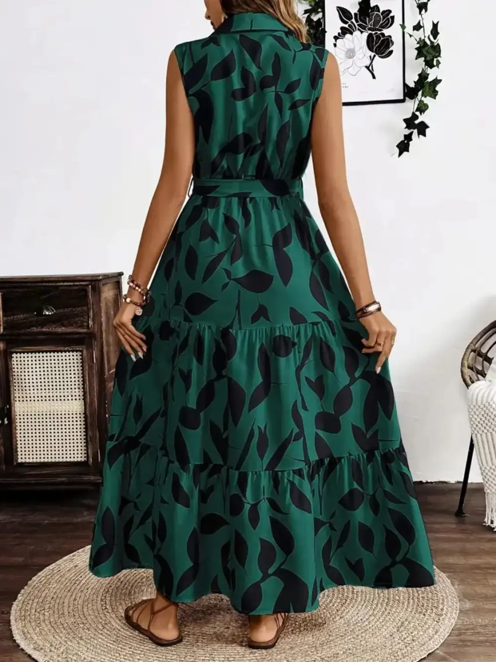 Sleeveless Printed Maxi Dress