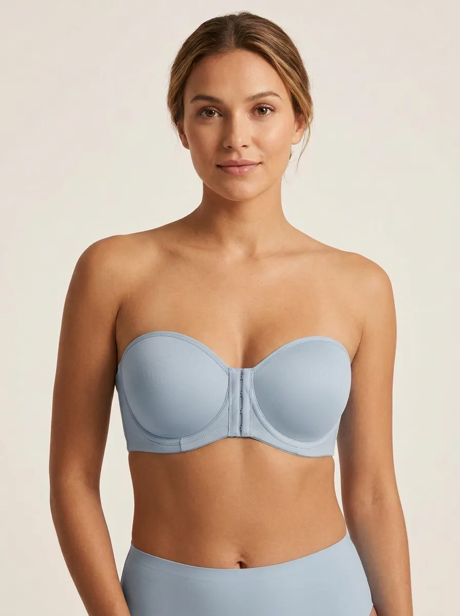Women's Rounded-Cup Front-Closure Strapless Bra