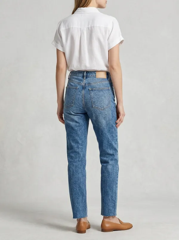 Women's Celestial Moon Embroidered Printed Jeans