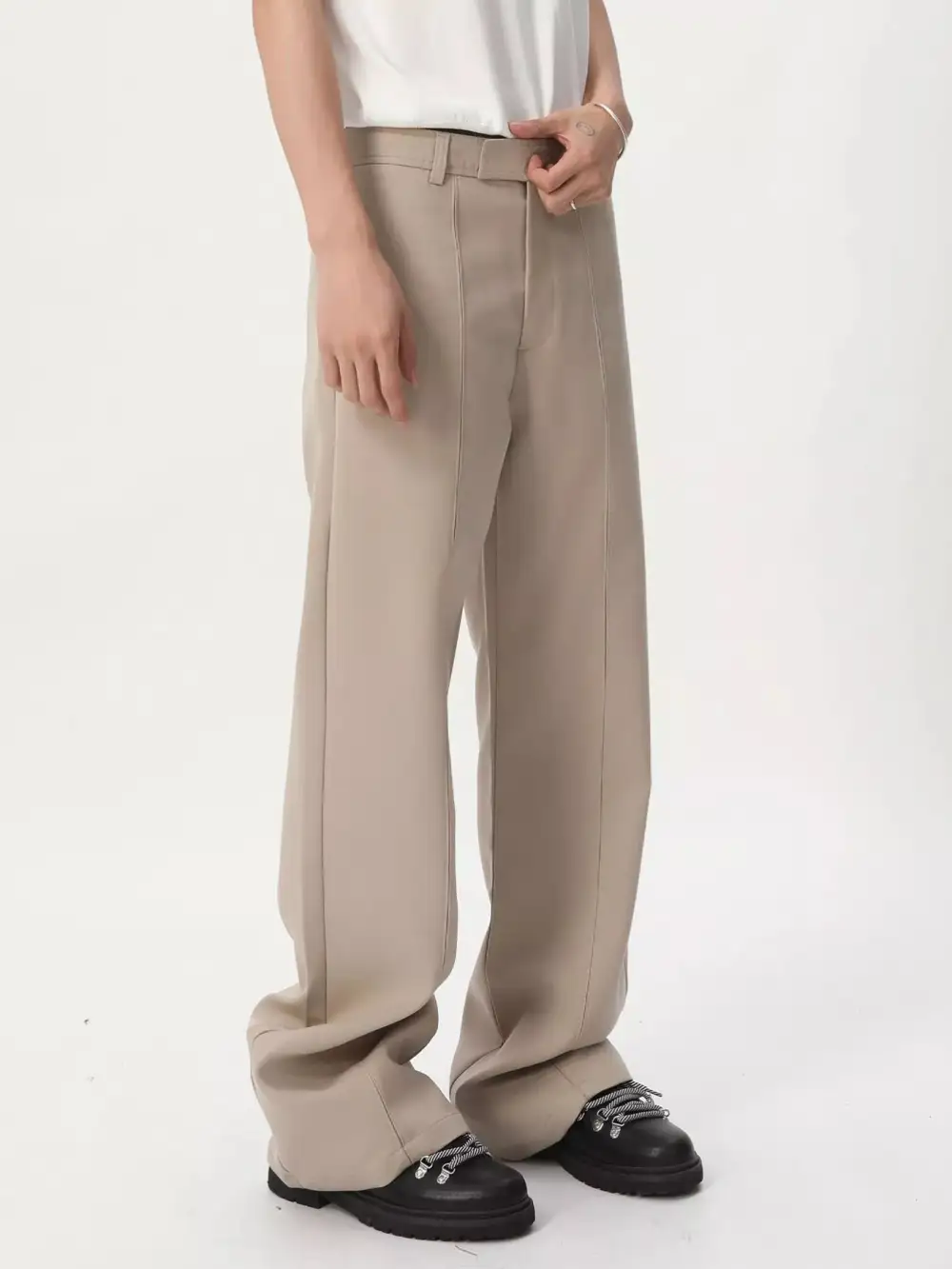Refined Men's Wide Leg Casual Pants