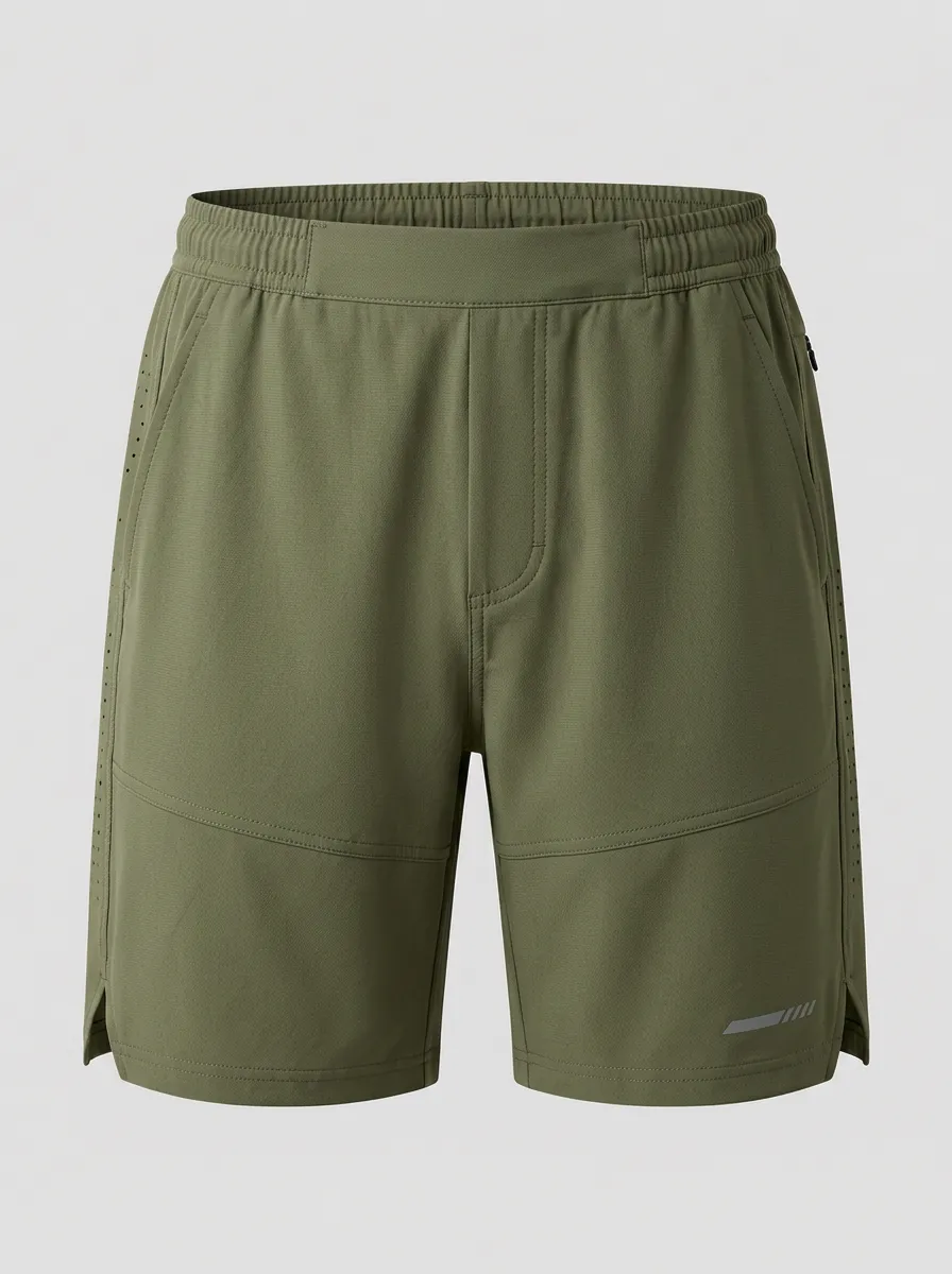 Men's Breathable Athletic Olive Green Performance Shorts
