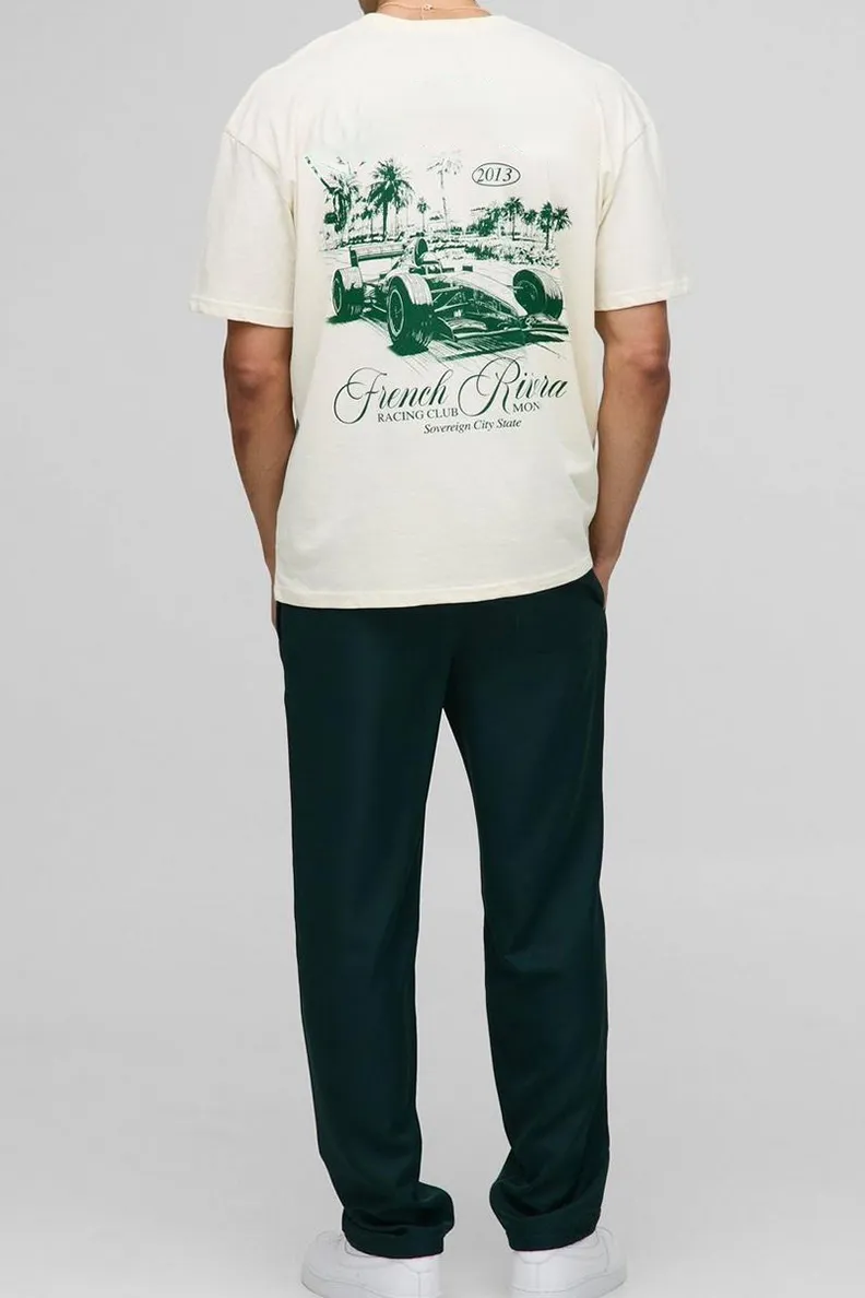 Ecru Oversized Racing T-Shirt