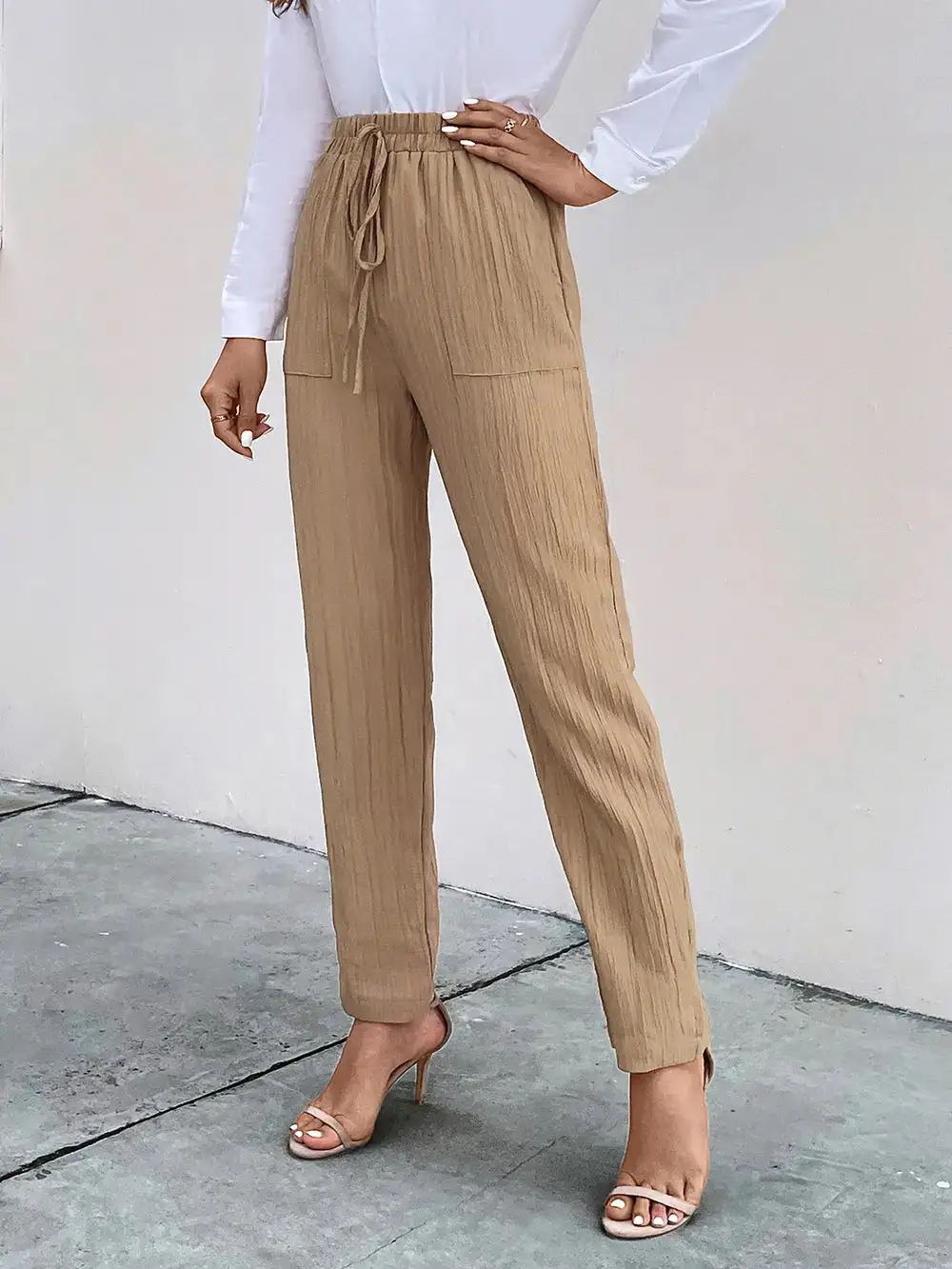 Easy Drawstring Pocket Detail Pants