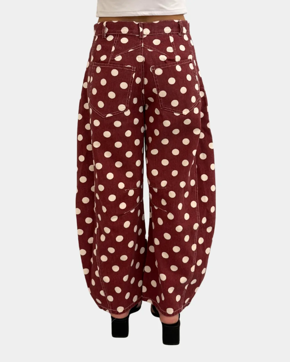 Polka Dot Barrel Pants