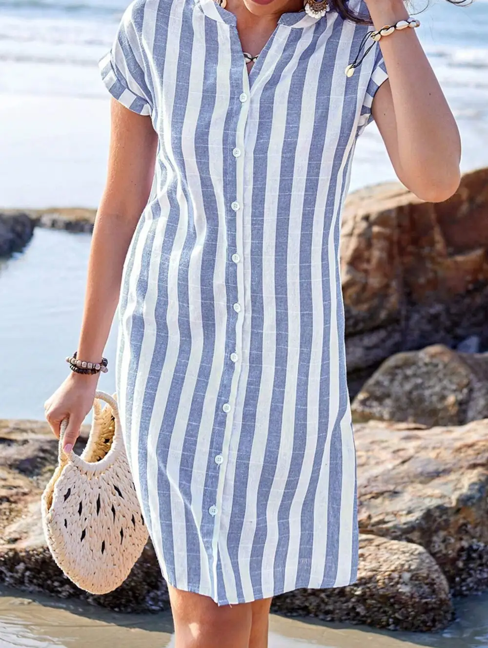 Striped Relaxed Button Shirt