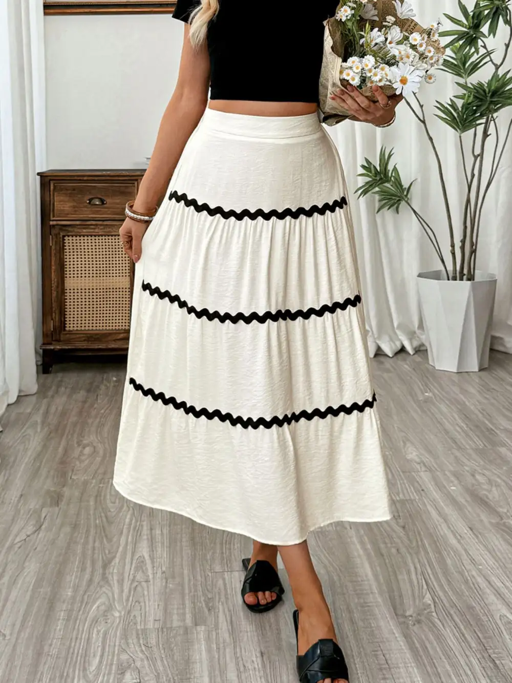 Fitted Ruched Tiered Skirt