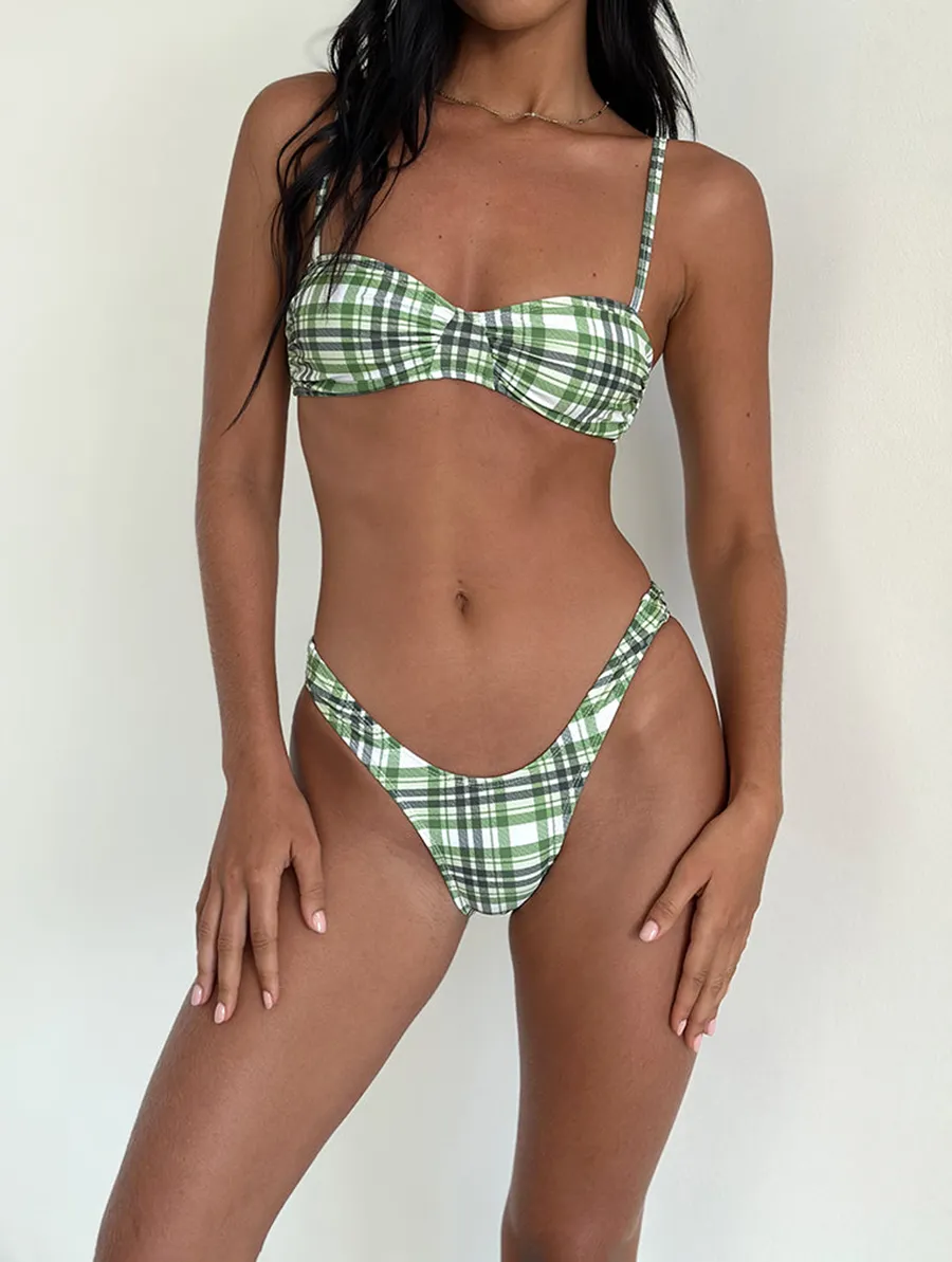 Green Tartan Bikini Bottom