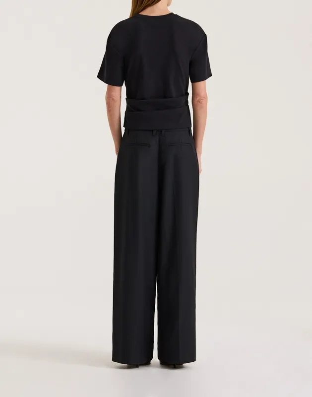 Black Asymmetric Jersey Tee