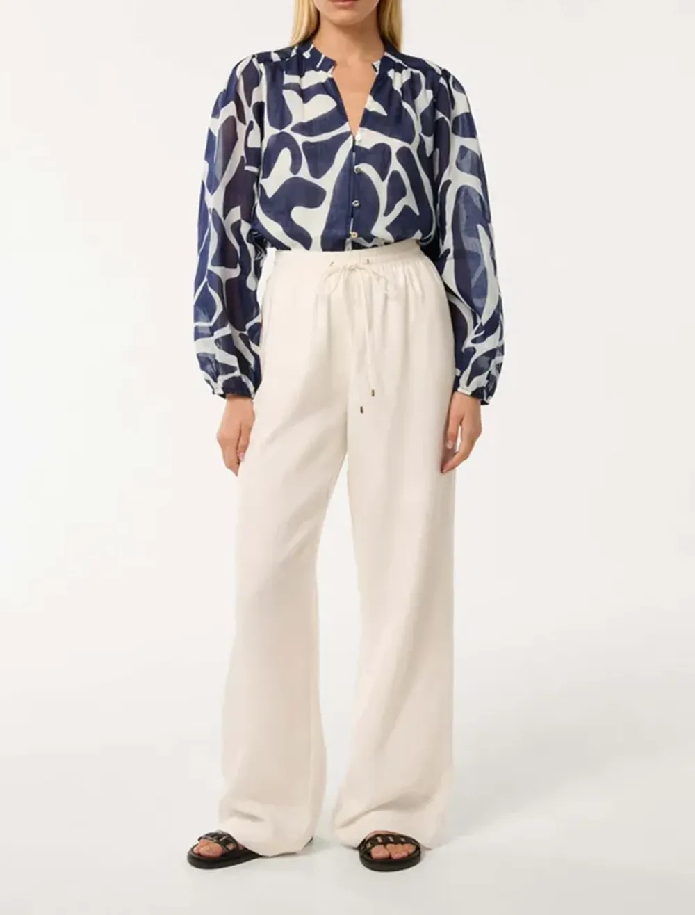 Long Sleeve Random Printing Blouse