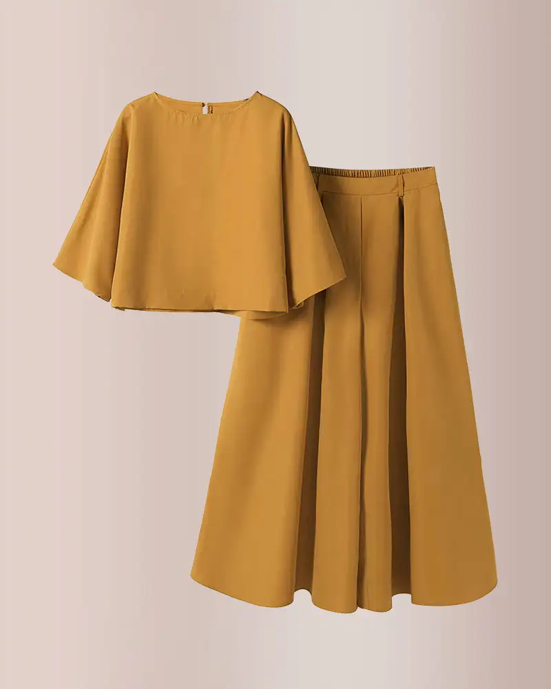 Effortless Drape Two-Piece Wide Leg Lounge Set