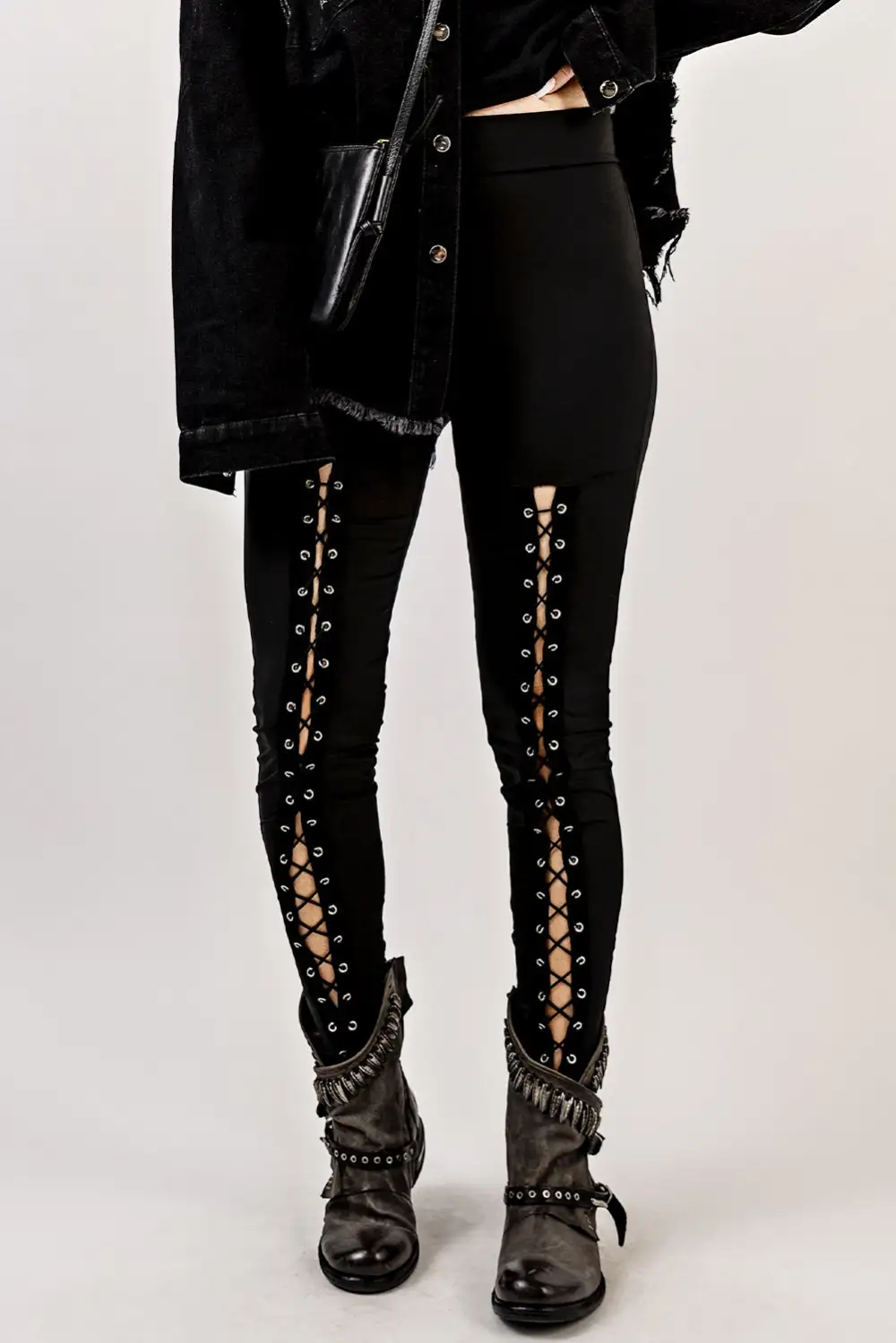 Everyday Lace Detail High Waist Pants