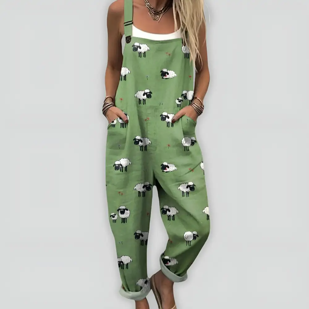 Minimal Printed Wide Leg Jumpsuit