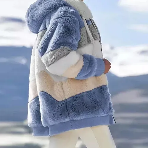 4PACK-Women'S Fur Patchwork Zipper Jacket-ONLY 24.95