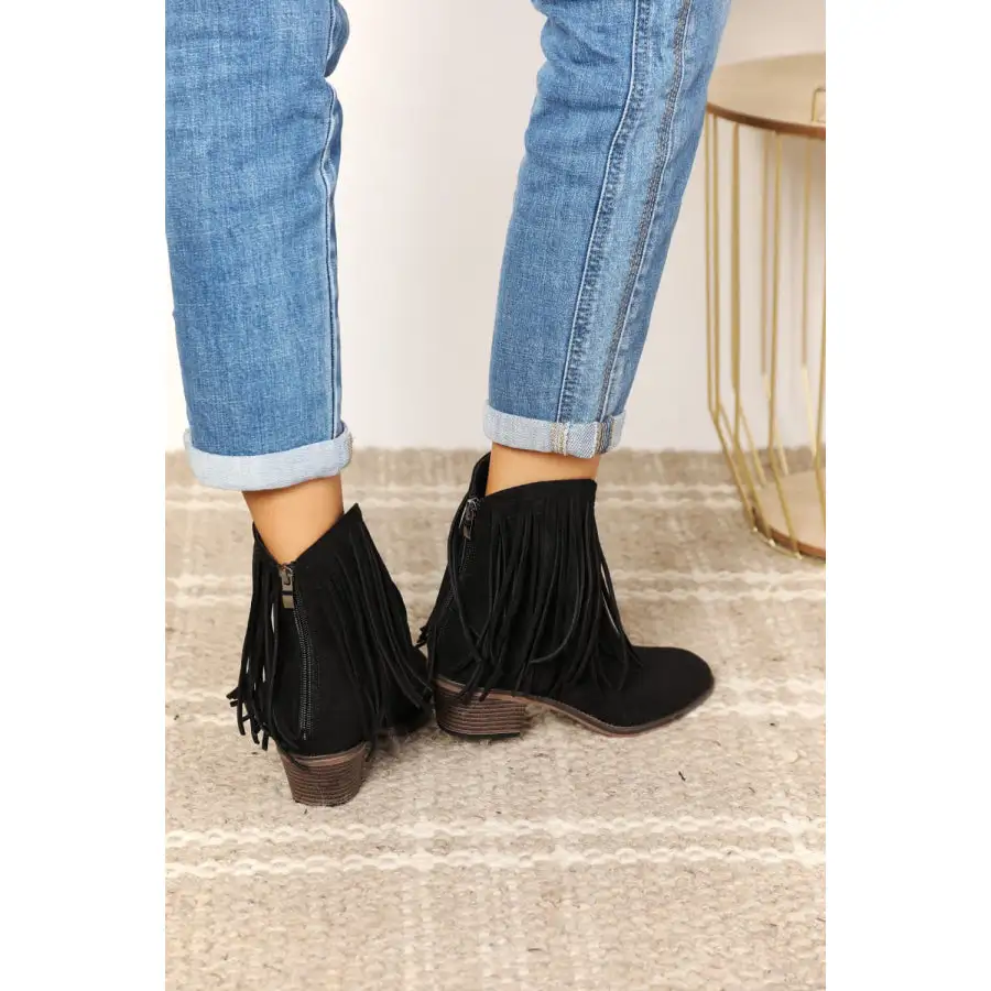 Women S Fringe Cowboy Western Ankle Boots
