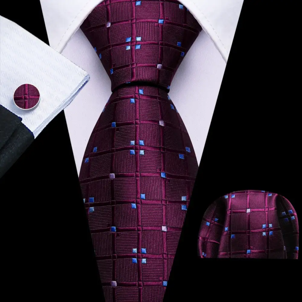 Modern Plaid Silk Necktie Set