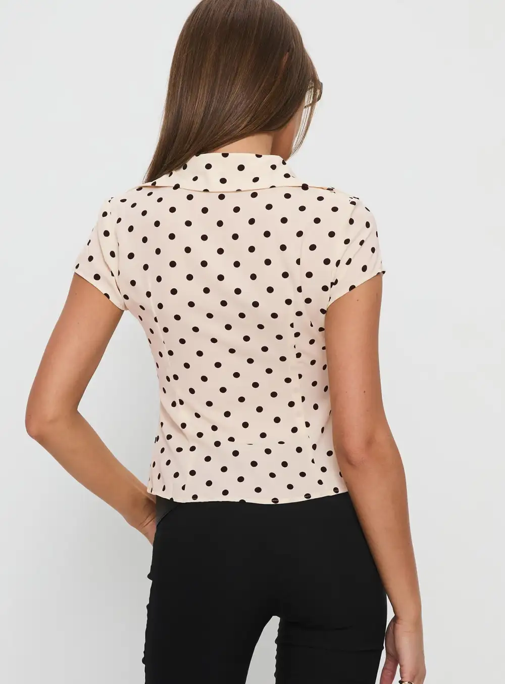 Relaxed Fit Button Up Collared Blouse