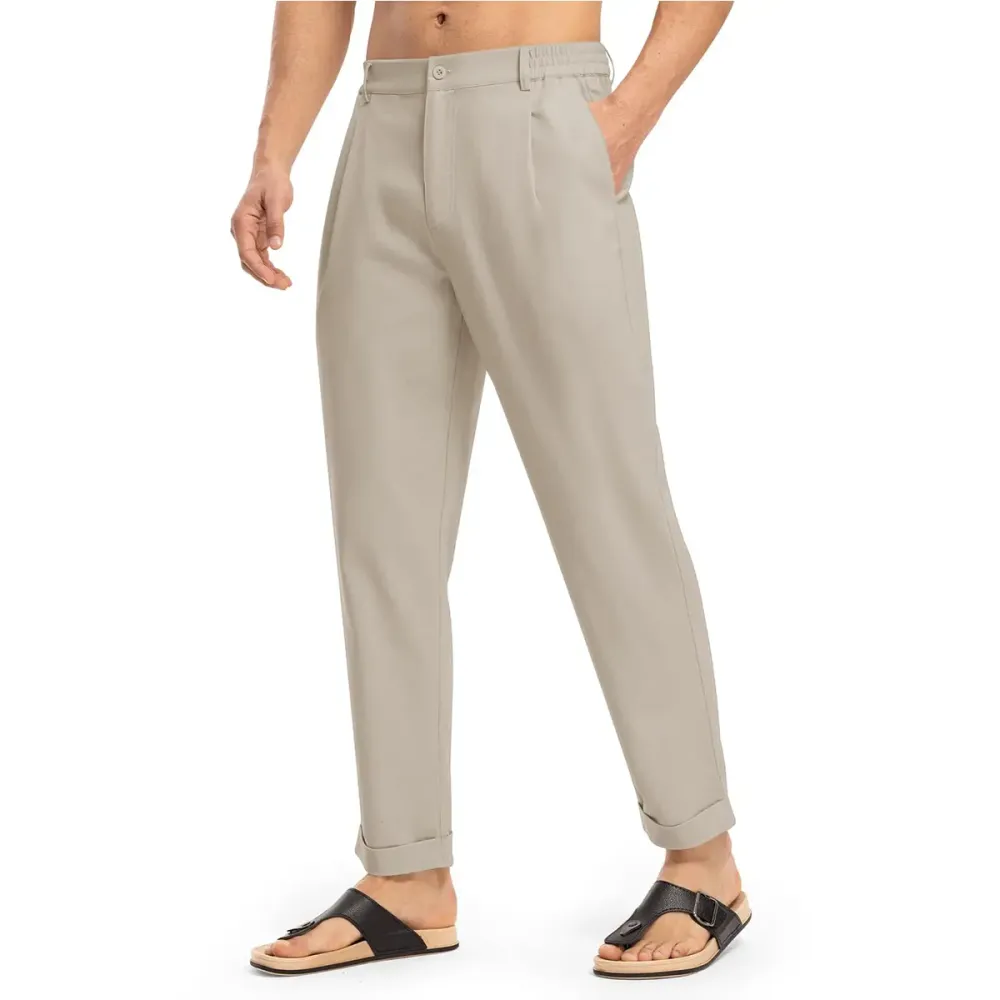🔥 Men's Slim Fit Cotton Linen Casual Pants | Multi Neutral Earth Tone Colors, Full Size Range All In Stock